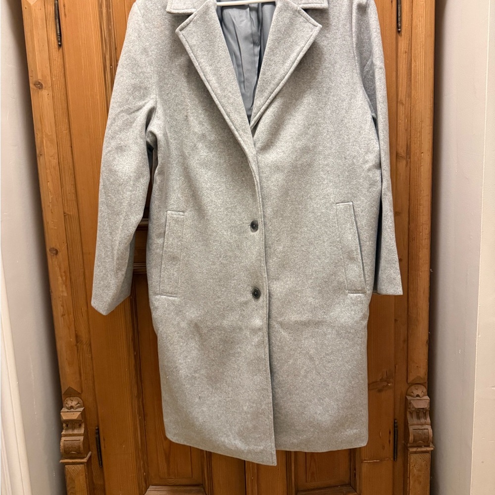 NWT Old Navy Wool-Blend Light Gray Women's Overcoat